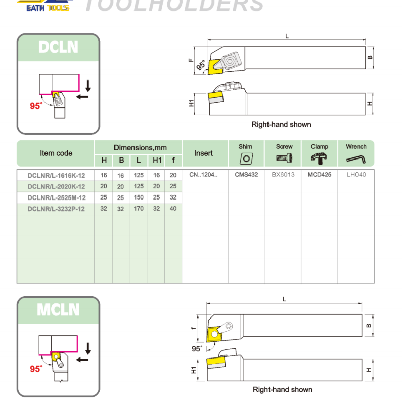 DCLNSteel handle outer diameter turning tool holder