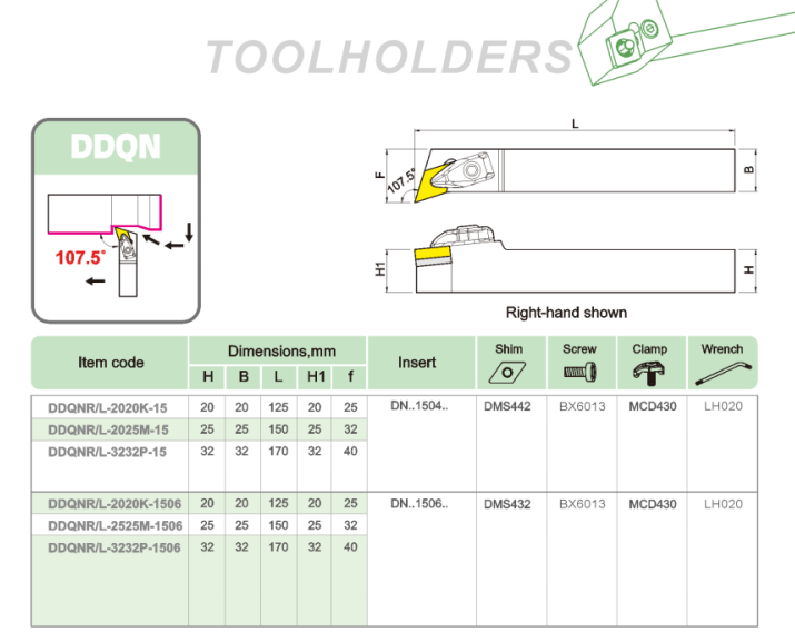 DDQN Steel handle outer diameter turning tool holder