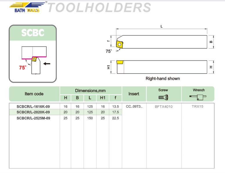 SCBC Outer diameter precision lathe tool holder