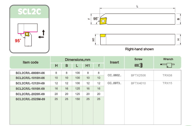 SCL2C Outer diameter precision lathe tool holder