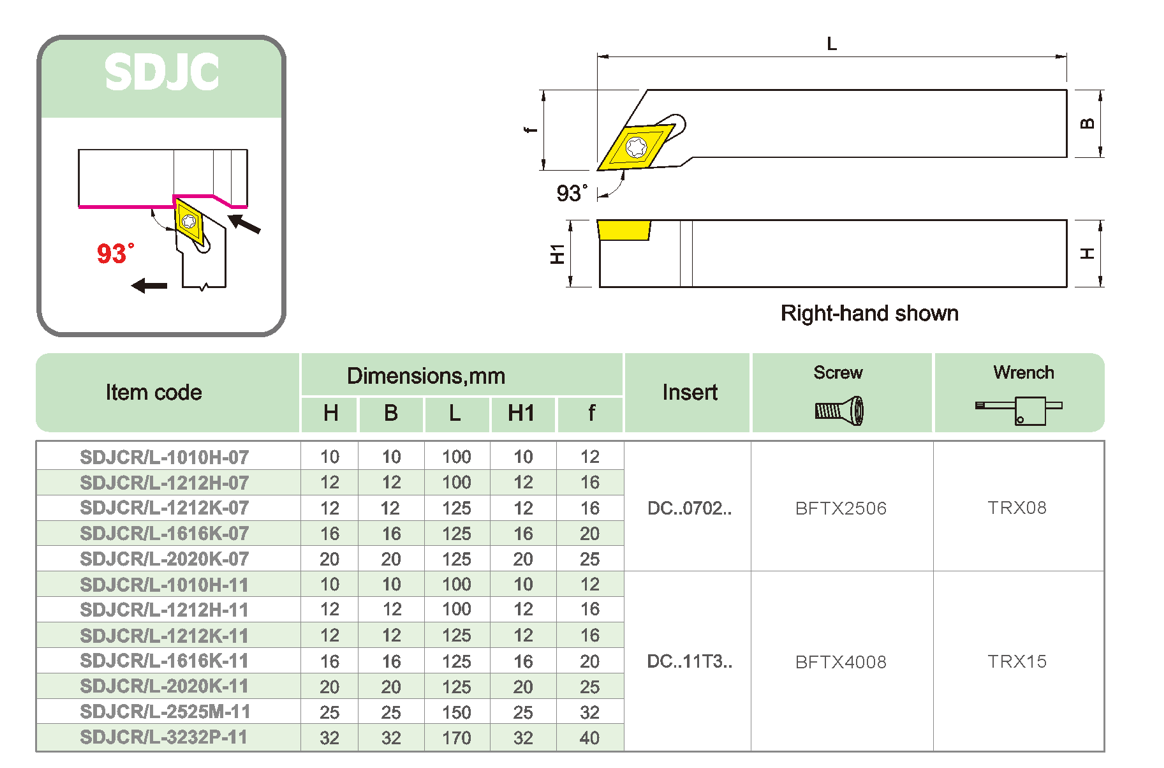 SDJCR/L External precision turning tool bar CNC profiling lathe centering machine turning tool holder